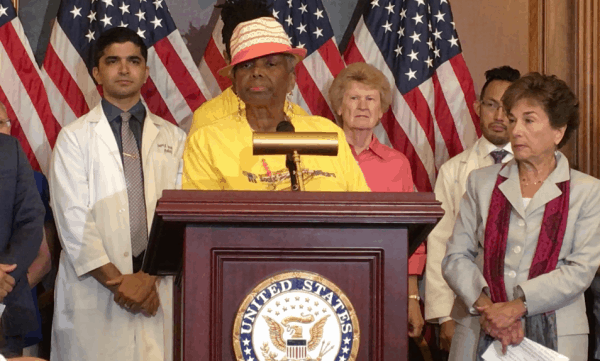 National Committee volunteer Patricia Cotton speaks at Medicare's 53rd anniversary event on Capitol Hill