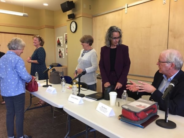 Congressional candidate Kathleen Williams and NCPSSM legislative director Dan Adcock at Social Security forum in Montana 