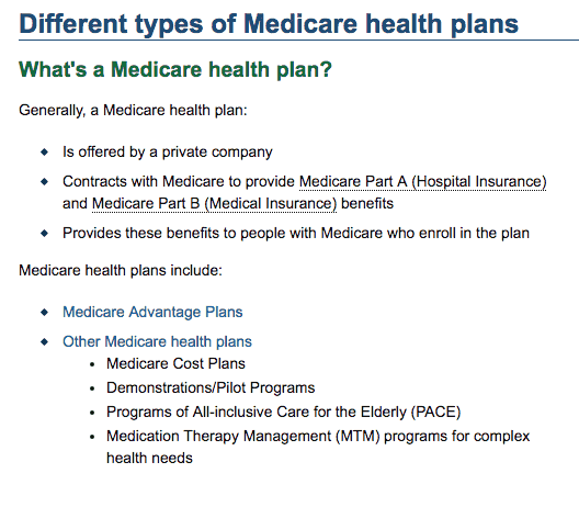 CMS Medicare website omits crucial information about original Medicare