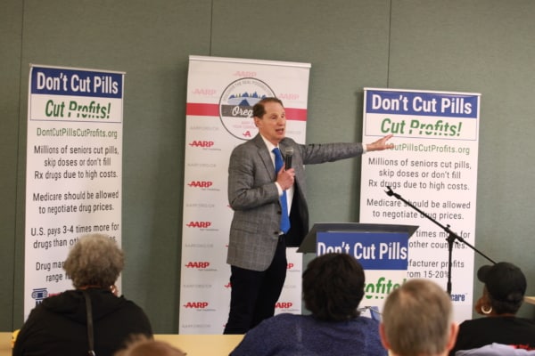 Sen. Ron Wyden at National Committee's Rx Drug Pricing Town Hall in Portland
