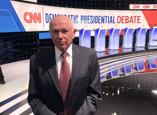Max Richtman NCPSSM president at the Democratic presidential debate in Iowa